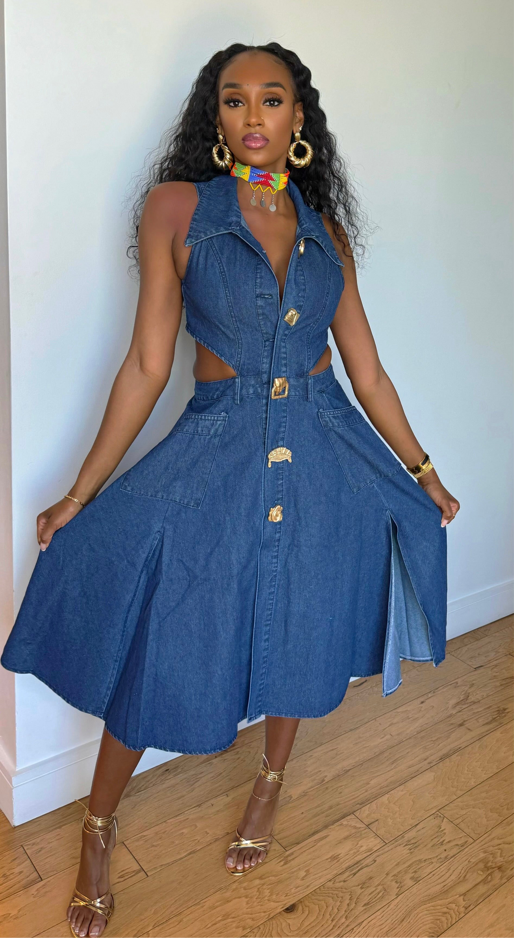 Denim Plea Dress