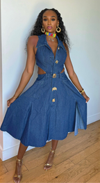 Denim Plea Dress