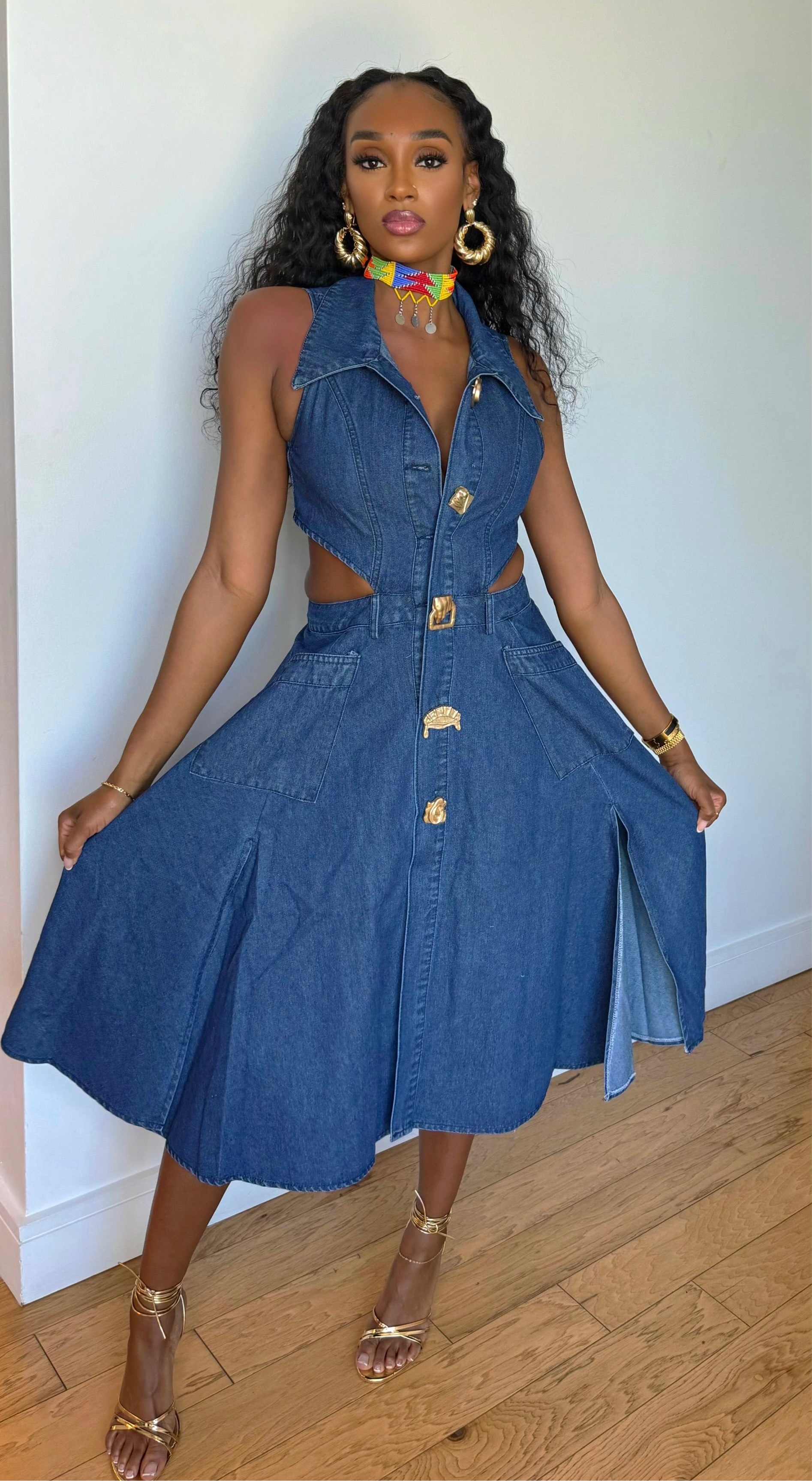 Denim Plea Dress