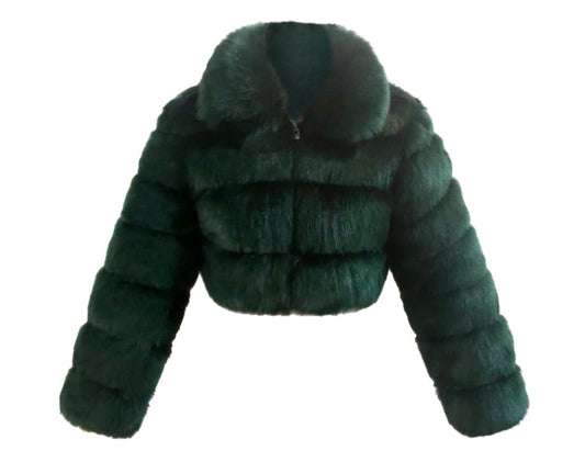 Fiona Faux Fur Coat Green